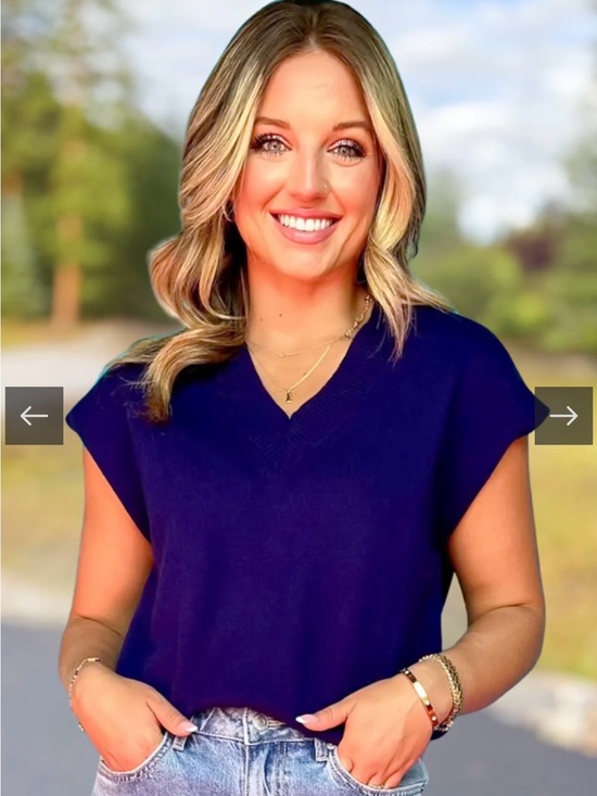SSYS Tops - Navy V-neck Sleeveless Sweater